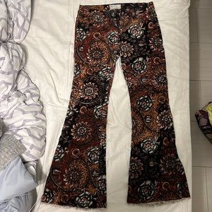 Free people patterned corduroy pants